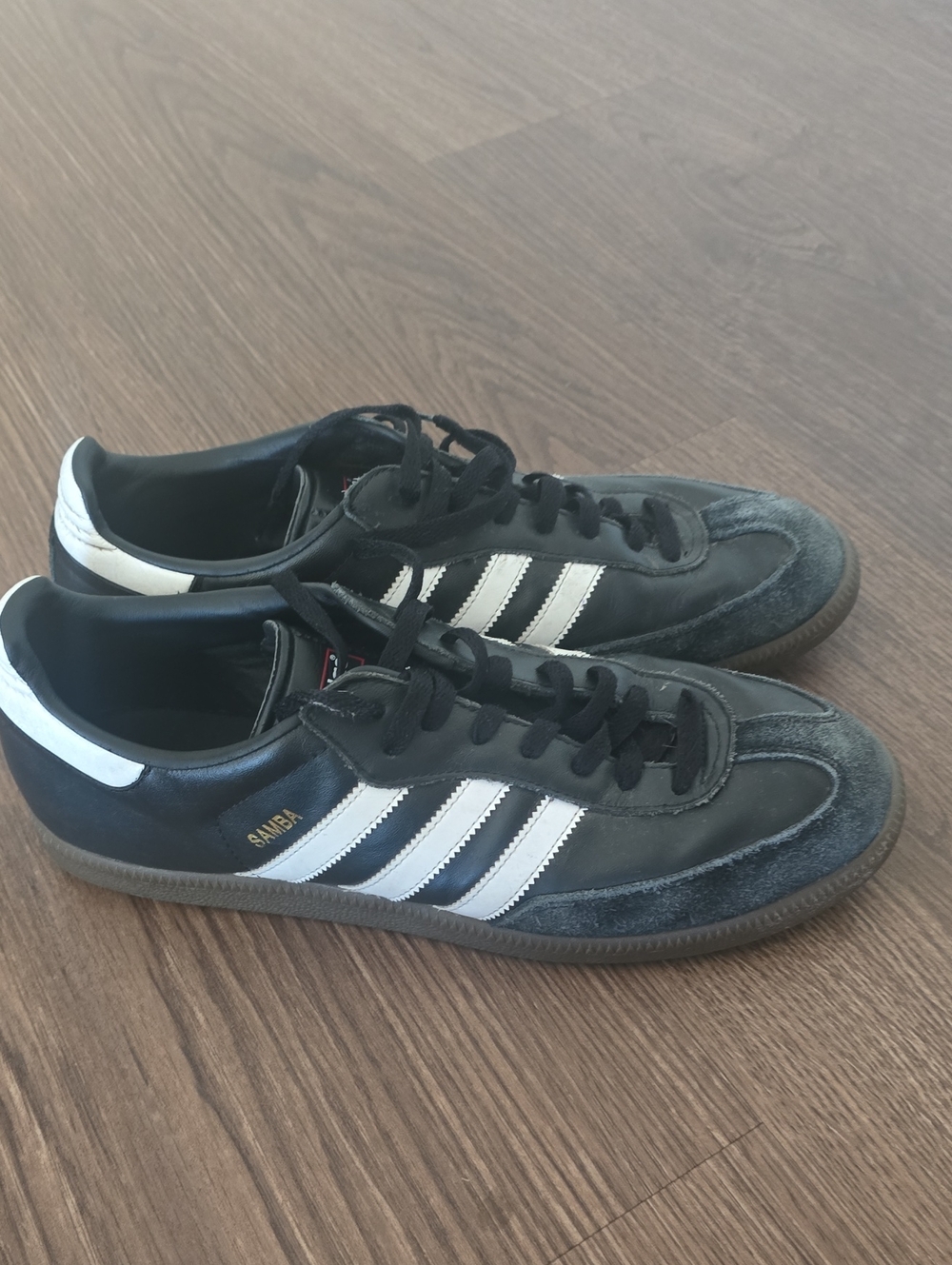 adidas Samba Black with White Stripes Men's Sneaker 11.5